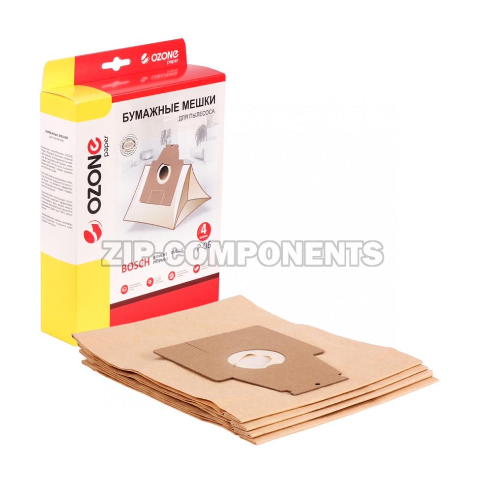 Мешки Ozone 4шт для пылесоса Bosch P-06